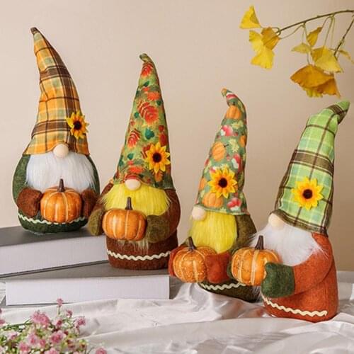 2021 New Dwarf Decoration Handmade Adorable Fabric Autumn Faceless Gnome Plush Doll for Home Decoration Desktop Ornaments