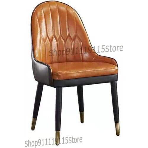 Solid Wood Dining Chair Post Modern Household Pewter Chair With Back Soft Bag Nordic Luxury Coffee Shop Hotel Chair