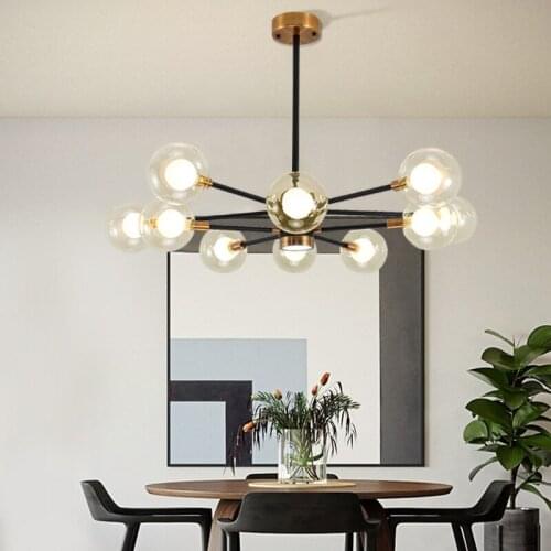 A Lamp Originality Post Modern Hubble-bubble The Ball Bedroom Study Office Concise Transparent Glass Magic Bean A Chandelier