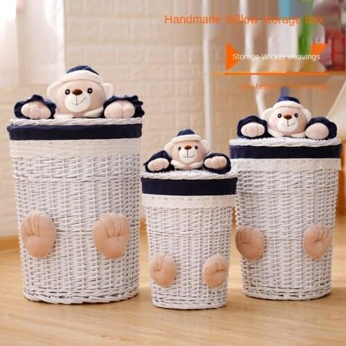 Woven Laundry Basket Covered Bathroom Toys Creative Storage Basketplant Dirty Clothes Laundry Basket Basket Storage Bins