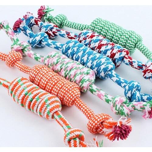 Bite Rope Durable Puppy Dog Pet Toy Cotton Braided Bone Rope Chew Knotted Tied Pet Toys Supplies Bite Rope