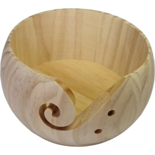 Yarn Bowl Storage Crafts And Sewing Wooden Container for Threads Hook Sewing Holder for Yarn Household Craft Organizer