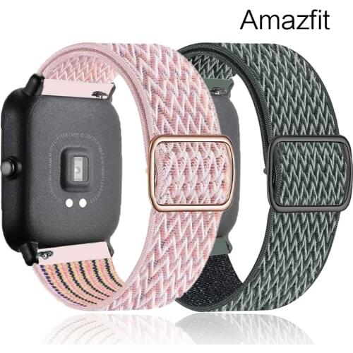 20mm 22mm Strap for Amazfit bit lite GTR 2 42mm 47mm Stratos 2 adjustable Nylon solo loop correa amazfit GTS 2/2e/mini watchband