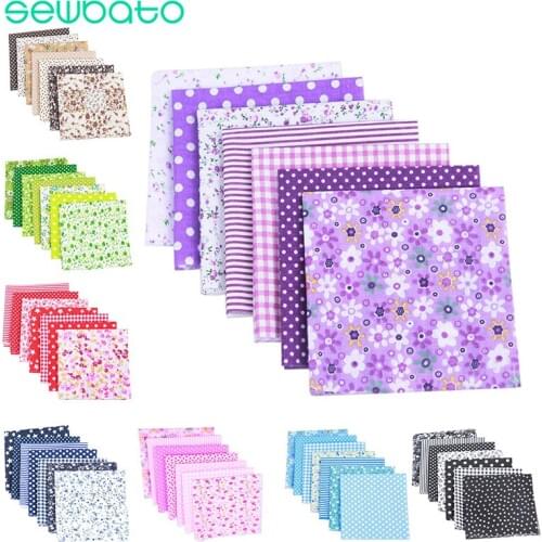 SEWBATO 7pcs 50x50cm Mixed Printed Cotton Sewing Quilting Fabrics Quality For Patchwork Needlework DIY Handmade Cloth