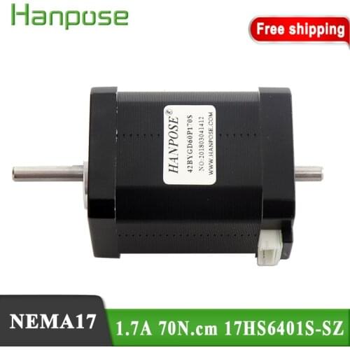 17HS6401S-SZ NEMA17 Stepper Motor 42 Motor Double Shaft for CNC Laser 3D Printer NeW 12V 42BYGH 1.7A 70N.cm for 3D printer