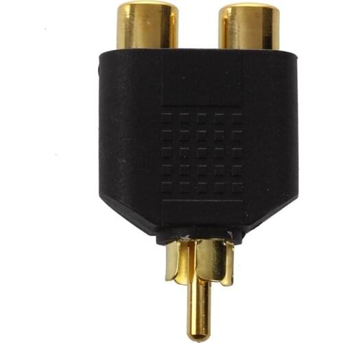 Gold plated splitter RCA plug to 2 x RCA sockets