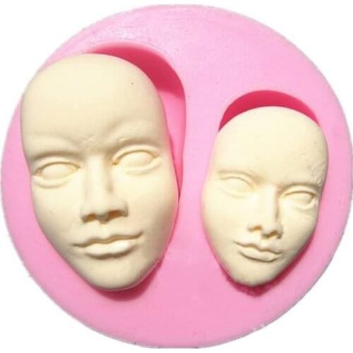 Human Face Silicone Mold Chocolate Handmade Polymer Clay Mould Baking Tools Molds Sugarcraft Chocolate Mold