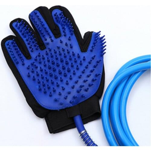 Pet cleaning massage spray bath with tube five-finger gloves pet dog silicone bath brush