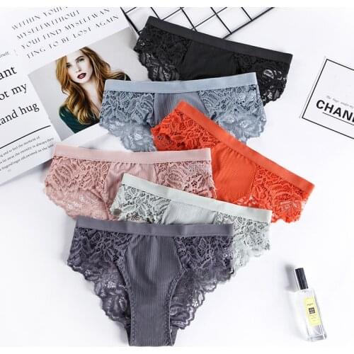 6 Pieces Sexy Underwear For Women Panties High Quality Soft Lace Briefs Female Underwear Sexy Panties 2021 New Sale BANNIROU