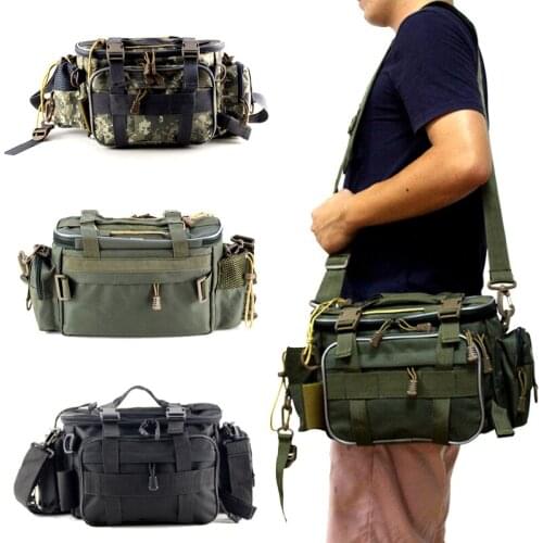 Outdoor Multifunctional Waterproof Fishing Bag Fishing Tackle Bag Fishing Bait Equipment Sports Bag Storage Bag Shoulder Bag