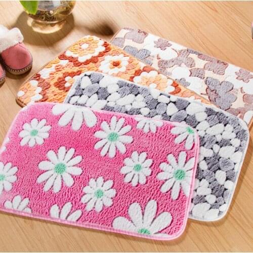 Thickened Coral Velvet Bedroom Floor Mat Carpet Kitchen Bathroom Non-Slip Absorbent Bath Mats Living Room Door Mat Cushion Rugs