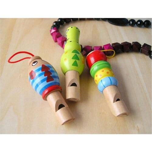 Multicolor Animal Learning Educational Toy Musical Instrument Wooden Toy WoodWhistle Musical Toys For Children