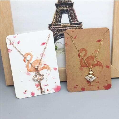 10Pcs/Lot Cute Necklace Display Holder Card Fixed Printing Love Jewelry Accessory Packaging Adornment Paper Hang Tags Favor
