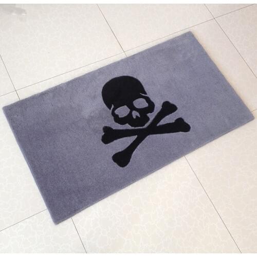 100% acrylic thick popular skull carpets for living room and bedroom gray and black soft rug kids room tapete customized logo