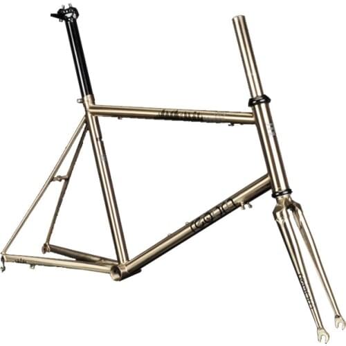 451 Chrome Frame Fork Heat Treatment Steel Road Bike CR-MO 4130 Frameset Classic Silver Electropolish