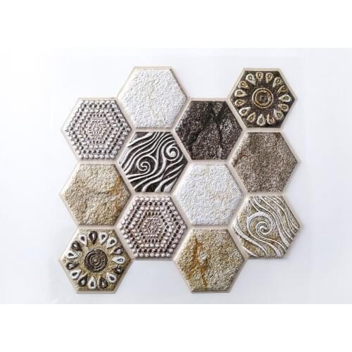 5Pcs 3D Self-Adhesive Modern Kitchen Wall Tiles Bathroom Mosaic Brick Stickers Decorative Film Kitchen Self Adhesive Kitchen