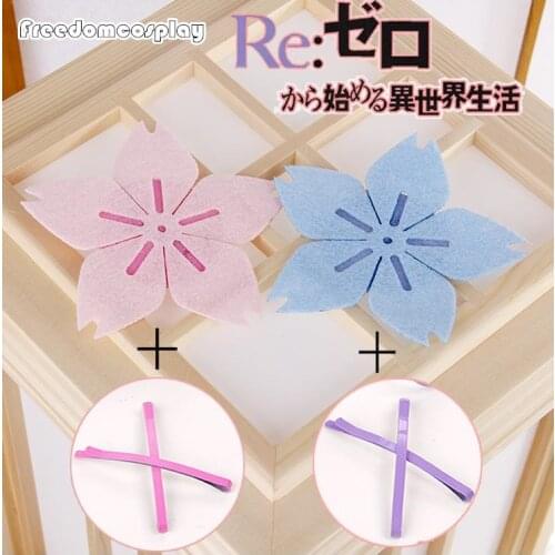 Free shipping Re zero Ram Rem Cosplay Nonwoven cloth sakura Headwear hairpin
