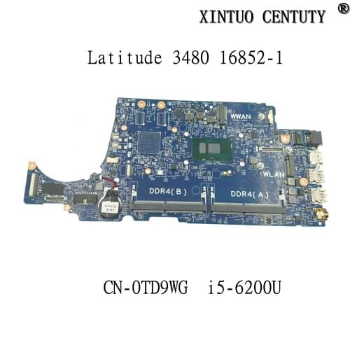 CN-0C6H2V 0C6H2V C6H2V for dell Latitude 3480 3580 16852-1 laptop motherboard with i3-6006U cpu tested work