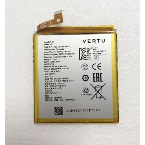 For VERTU Aster Signature Touch V03 2275mah BP-9V battery