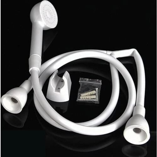 Double Tap Bath Tub Shower Spray Head Hose PUSH-FIT White Indoor Outdoor