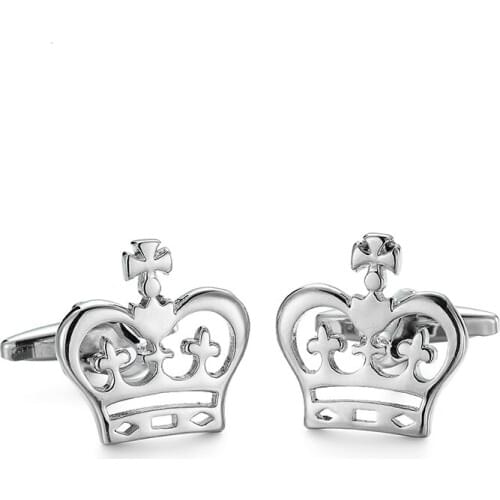 DY new high quality fashion men French shirt Cufflinks Classic design silvery crown Cufflinks
