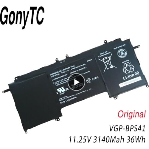 GONYTC Original 36Wh VGP-BPS41 Battery For Sony Vaio Flip 13 SVF13N SVF13N13CXB Series Laptop Genuine Notebook battery