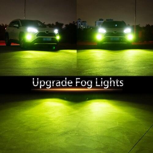 2Pcs high bright LED Headlight Bulbs 880/881 5202 9006 P13W IP68 Waterproof 30W 3000lm Lime Green LED Headlights Conversion Kit