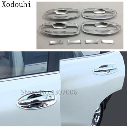 Car Body Styling Cover Detector Trim ABS Chrome External Door Bowl Stick Lamp Frame Armrest 8pcs For Nissan Terra 2018 2019 2020