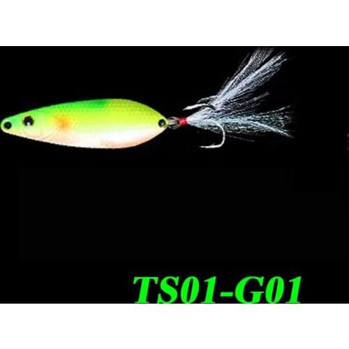 LUTAC brand 52mm 10g Sinking Spoon fishing hard bait Whole water treble hooks Metal lure Fishing Tackle