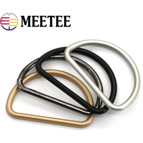 Meetee 10pcs 15-50mm Metal D Ring Buckle Webbing Bag Shoes Adjustment Buckles Strap Pet Collar Sewing Connection Hook Clasp
