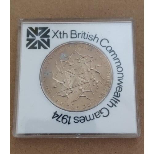 New Zealand 1 Kronor 1974 Tenth Commonwealth Games 38mm Coins Eu Edition Europe 100% Real Original Used Coin Old Random Year