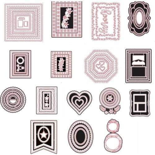 Irregular Frame Mixed layers Pattern Metal Cutting Dies Stencil Scrapbook Album Embossing For Gift Card Making Handcrafts 2019