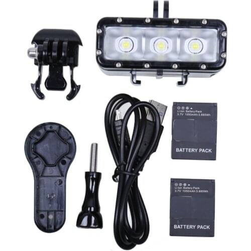 Newest Go Pro Waterproof diving Flash LED Light +Battery&buckle mount For GoPro Session/Hero4/3+/3/ SJ4000 SJ5000 SJ6000 SJ7000