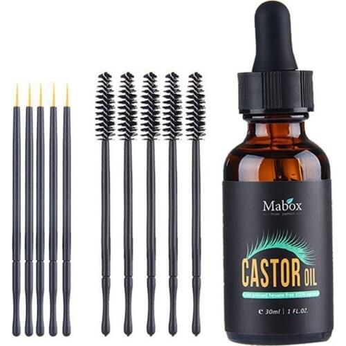 Original 30ML natural castor oil eyelash eyebrow growth enhancer serum mascara brush with eyelash brush and eyebrow brushes 2019