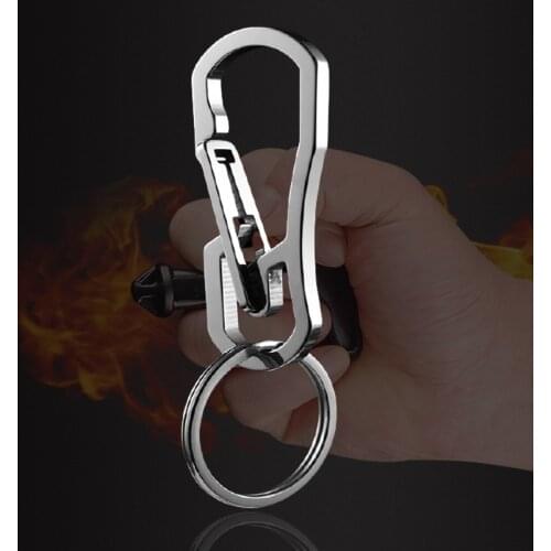 Outdoor Stainless Steel Tactical Keychain Carabiners EDC Hanging Buckle Quickdraw Self Defense Stinger Duron Drill Keyring
