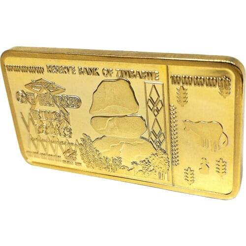 2 Pieces Commemorative Coin Craft Home Decoration One Hundred Trillion