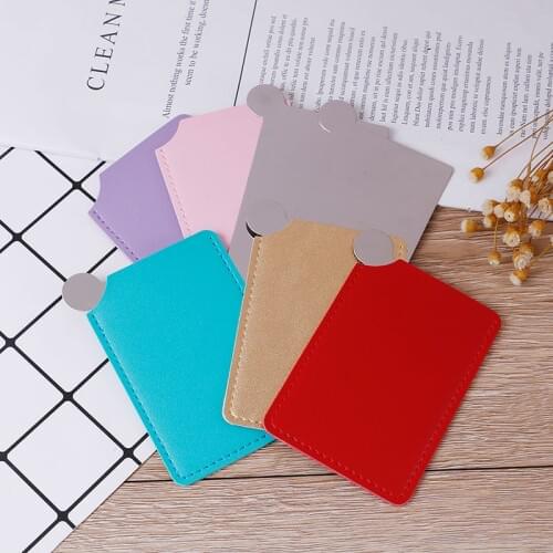 1PC Stainless Steel Portable Travel Shatter-proof Cosmetic Mirror Makeup Mirror With Carry Sleeve Birthday Gift Unbreakable