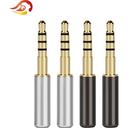 QYFANG 3.5mm 4 Poles Headphone Pin Audio Jack Earphone Plug Wire Connector Balance Metal Adapter For Denon AH-D600 D7100 mm400