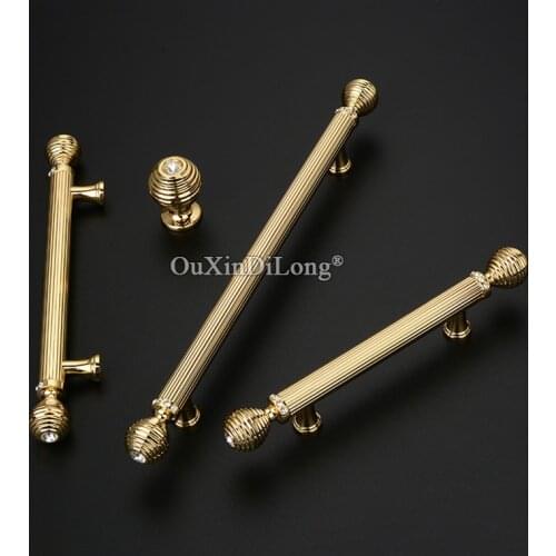 Luxury 10PCS European Crystal Furniture Handles Drawer Pulls Cupboard Wardrobe Kitchen TV Cabinet Pulls Handles & Knobs