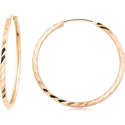 14k Pen Hoop Earrings Rose (3. Model 4. Size) W4E35042