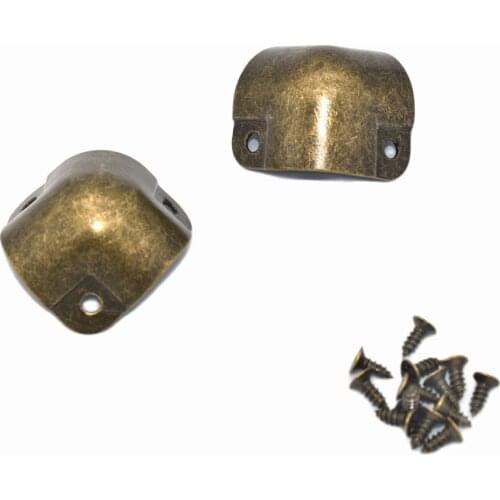 25mm Antique Bronze Metal Corner Protector Decorative corners Jewelry Box Chest Case Furniture Hardware Brackets 12pcs