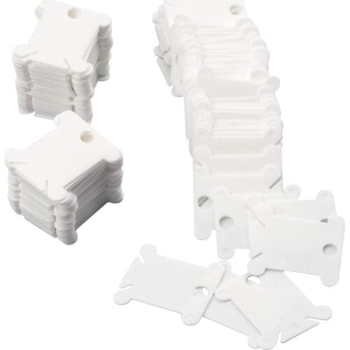 120 Pieces Cross Stitch White Plastic Bobbins Winding Board Embroidery Finishing Tool Embroidery Thread Floss Organizer Spools