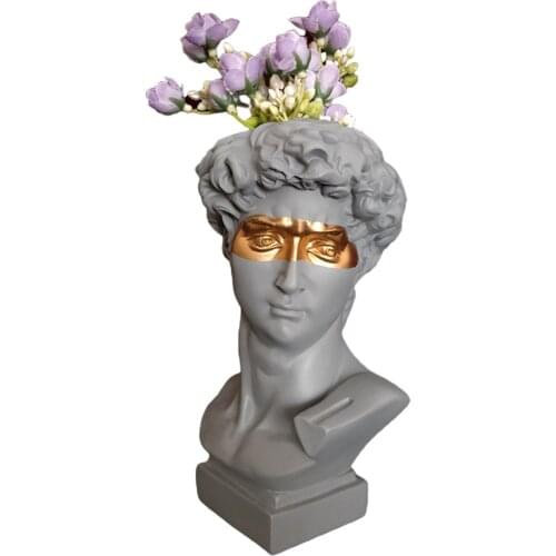 David Sculpture Roman Style David Statue Flower Vase Planter for Home Garden Decor Beautiful Crafts