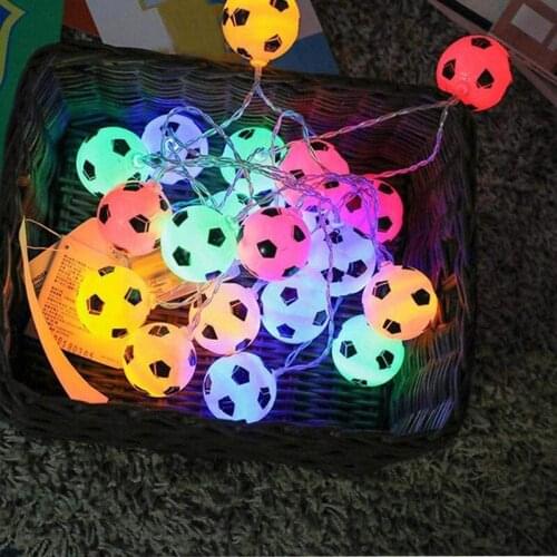 3/5M LED Soccer Balls String Garland Decoration Bedrooms Home Theme Party Christmas Decorative Football Fairy Lights Battery USB