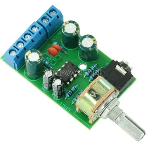 TDA2822 TDA2822M Amplifier Board DC 1.8-12V 2.0 Channel Stereo Mini AUX Audio Amplifier Module AMP with 50K Ohm Potentiometer