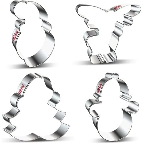 ZADE Christmas Cookie Cutter for Christmas Party Santa Claus,Reindeer,Snowman,Christmas Tree, Biscuit / Fondant / Pastry Cutter