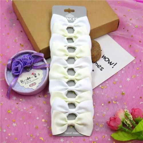 10PCS/Lot Cute Cream White With Clip Grosgrain Ribbon Bow Hairpins 2020 Scrunchie Korean CLIP Hair Accessories For Baby Girl