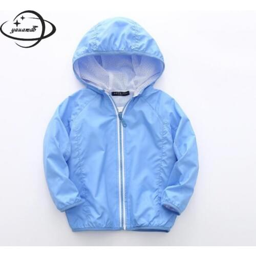 4-11y Soft Light Kids Trench Spring Autumn Girls Boys Jacket Hooded Overcoat Solid Zipper Childrens Windbreaker Clothes Ly40