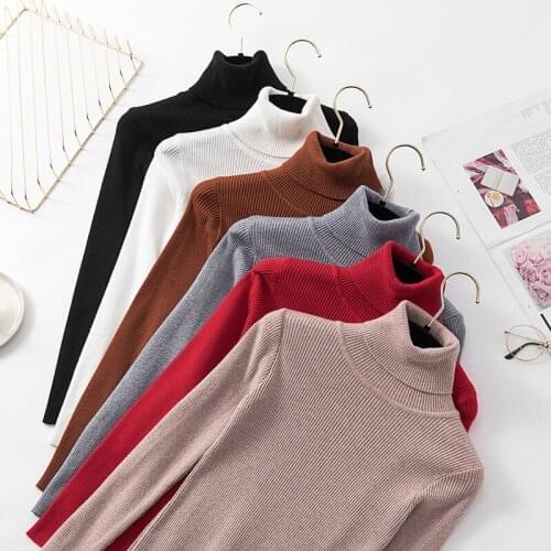 Women Sweater New Turtleneck Pullover Winter Tops Solid Cashmere Sweater Autumn Female Sweater Hot Sale G2
