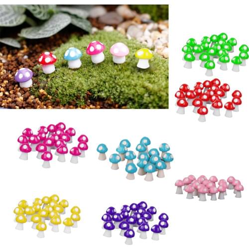 20 Pcs Cute Mushrooms Terrarium Figurines Dollhouse Bonsai Fairy Garden Landscape DIY Crafts Party Garden Home Garden Pot Decor